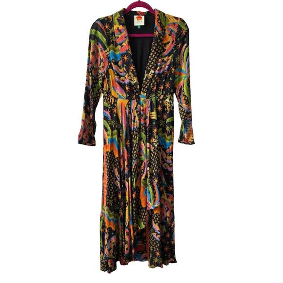 Farm Rio Macaw Island Tropical Cross Stitch
Print Long Sleeve Flowy Maxi Dress S - Picture 10 of 10